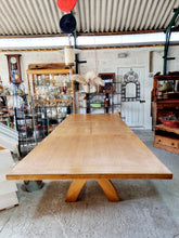 Load image into Gallery viewer, HUGE Solid Oak Refectory Diming Table
