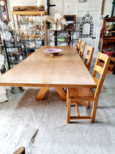 Load image into Gallery viewer, HUGE Solid Oak Refectory Diming Table