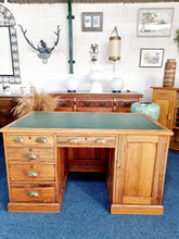 Load image into Gallery viewer, Victorian Pitch Pine Kneehole Desk
