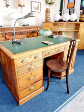 Load image into Gallery viewer, Victorian Pitch Pine Kneehole Desk