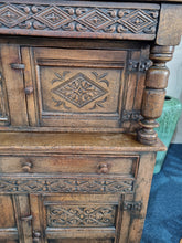 Load image into Gallery viewer, Antique Oak Court Cupboard With Secret Drawer