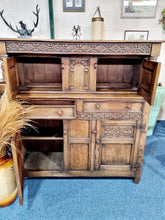 Load image into Gallery viewer, Antique Oak Court Cupboard With Secret Drawer