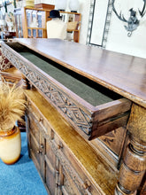 Load image into Gallery viewer, Antique Oak Court Cupboard With Secret Drawer