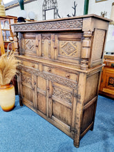 Load image into Gallery viewer, Antique Oak Court Cupboard With Secret Drawer