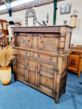 Load image into Gallery viewer, Antique Oak Court Cupboard With Secret Drawer