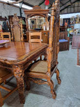Load image into Gallery viewer, Large Ornate Dining Table & Four Ornate Dining Chairs