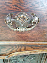 Load image into Gallery viewer, Late 19th Century Oak Art Nouveau Mirror Back Sideboard