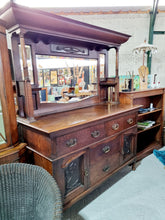 Load image into Gallery viewer, Late 19th Century Oak Art Nouveau Mirror Back Sideboard