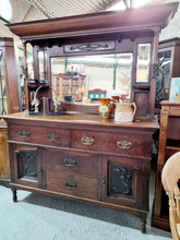 Load image into Gallery viewer, Late 19th Century Oak Art Nouveau Mirror Back Sideboard