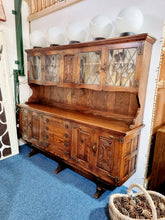 Load image into Gallery viewer, Carved Oak Glazed Dresser Handmade In The UK
