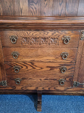 Load image into Gallery viewer, Carved Oak Glazed Dresser Handmade In The UK