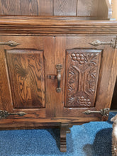 Load image into Gallery viewer, Carved Oak Glazed Dresser Handmade In The UK