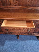 Load image into Gallery viewer, Carved Oak Glazed Dresser Handmade In The UK