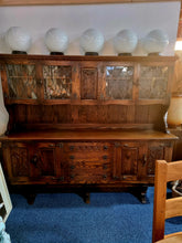 Load image into Gallery viewer, Carved Oak Glazed Dresser Handmade In The UK
