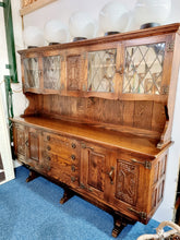 Load image into Gallery viewer, Carved Oak Glazed Dresser Handmade In The UK