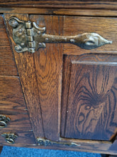 Load image into Gallery viewer, Carved Oak Glazed Dresser Handmade In The UK