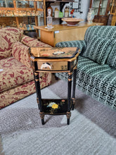 Load image into Gallery viewer, Oriental Black & Gilt Lacquer Side Table