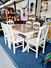 Load image into Gallery viewer, White Marble Top Dining Table & Six Dining Chairs