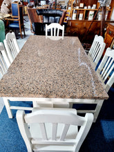 Load image into Gallery viewer, White Marble Top Dining Table & Six Dining Chairs