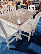 Load image into Gallery viewer, White Marble Top Dining Table & Six Dining Chairs