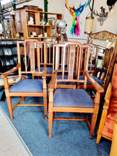 Load image into Gallery viewer, Set Of Six Victorian Arts & Crafts Dining Chairs