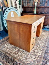 Load image into Gallery viewer, Vintage Oak Kneehole Desk