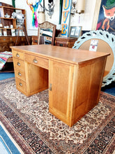 Load image into Gallery viewer, Vintage Oak Kneehole Desk