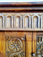 Load image into Gallery viewer, Oak Court Cupboard In The 17th Century Style