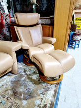 Load image into Gallery viewer, Stressless Recliner Swivel Chair & Footstool
