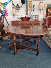 Load image into Gallery viewer, Solid Oak Antique Gateleg Dining Table With A Drawer