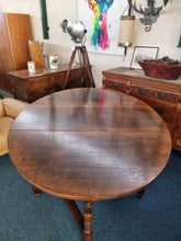 Load image into Gallery viewer, Solid Oak Antique Gateleg Dining Table With A Drawer