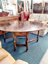 Load image into Gallery viewer, Solid Oak Antique Gateleg Dining Table With A Drawer