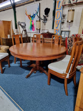 Load image into Gallery viewer, Huge Round Dining Table & Eight Dining Chairs