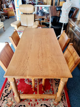 Load image into Gallery viewer, Solid Oak Dining Table & Four Dining Chairs