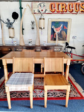 Load image into Gallery viewer, Solid Oak Dining Table & Four Dining Chairs
