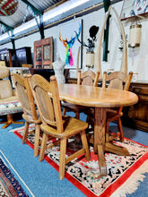 Load image into Gallery viewer, Solid Oak Refectory Dining Table & Four Chairs