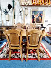 Load image into Gallery viewer, Solid Oak Refectory Dining Table & Four Chairs