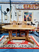 Load image into Gallery viewer, Solid Oak Refectory Dining Table & Four Chairs
