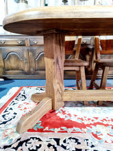 Load image into Gallery viewer, Solid Oak Refectory Dining Table & Four Chairs