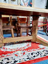 Load image into Gallery viewer, Solid Oak Refectory Dining Table & Four Chairs