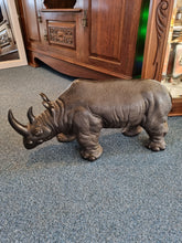 Load image into Gallery viewer, Large Carved Metal Rhino