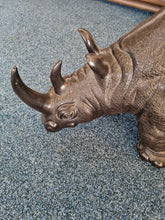 Load image into Gallery viewer, Large Carved Metal Rhino