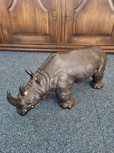 Load image into Gallery viewer, Large Carved Metal Rhino
