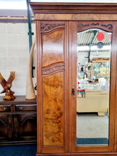 Load image into Gallery viewer, Victorian Mahogany & Walnut Double Wardrobe