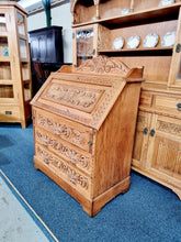Load image into Gallery viewer, Oak Heavily Carved Green Man Bureau