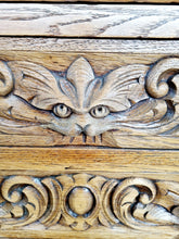 Load image into Gallery viewer, Oak Heavily Carved Green Man Bureau