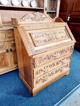 Load image into Gallery viewer, Oak Heavily Carved Green Man Bureau