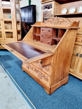 Load image into Gallery viewer, Oak Heavily Carved Green Man Bureau