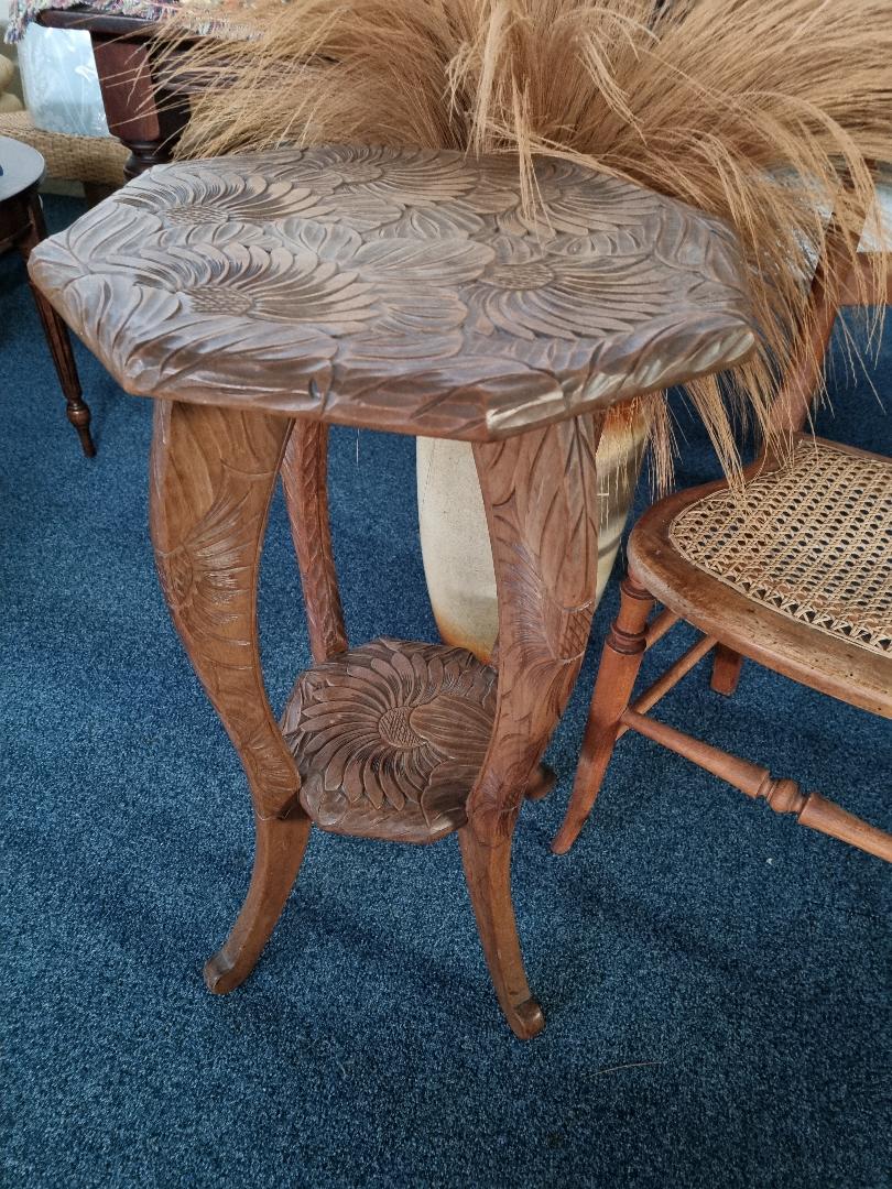 An early 20thC Anglo Indian carved occasional table