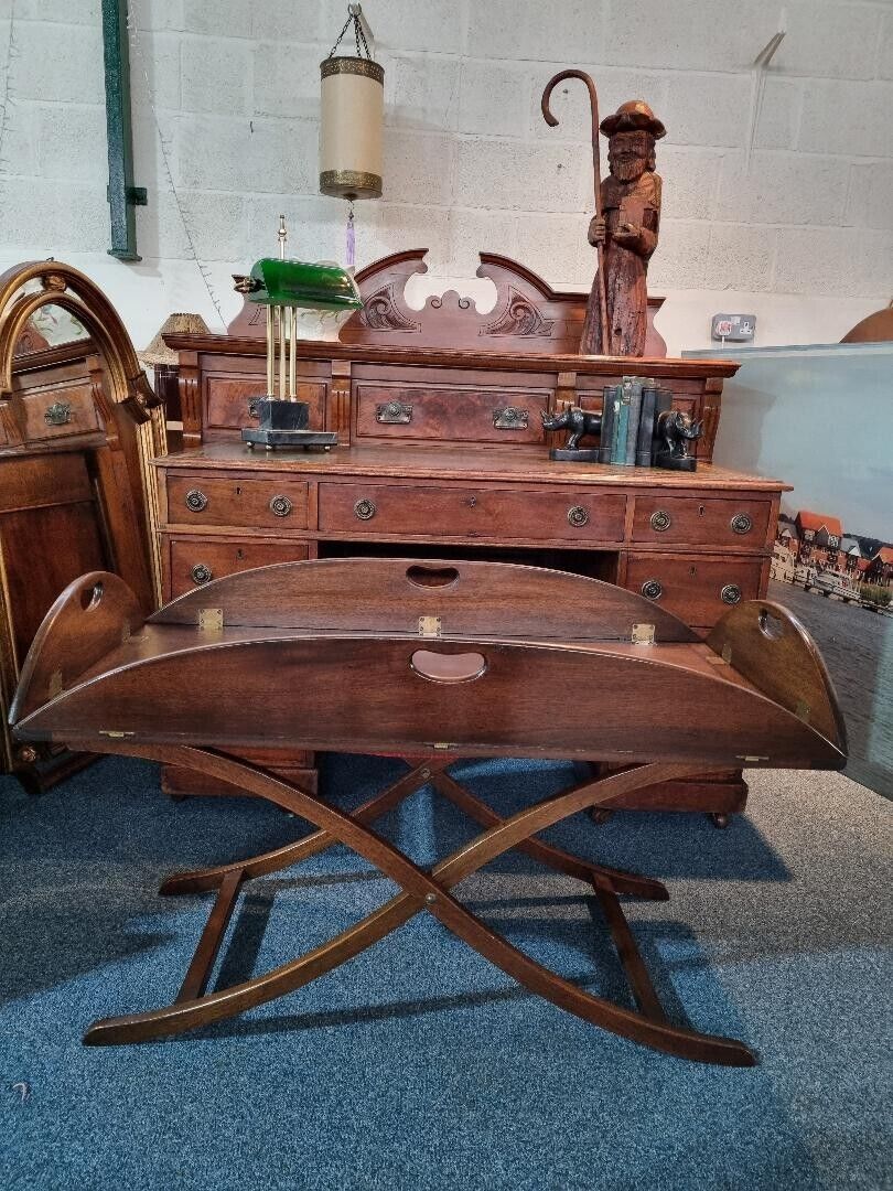 Edwardian Mahogany Butlers Tray/Table On Folding Stand